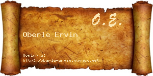 Oberle Ervin névjegykártya
