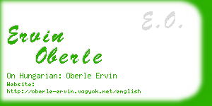 ervin oberle business card